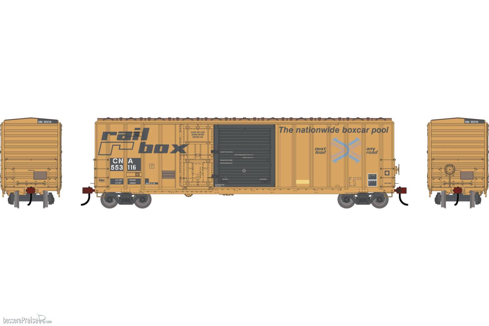 HO ATH 50' FMC 5277 Combo Door Box Car Primed For Grime CNA 'Ex-ABOX' 553116