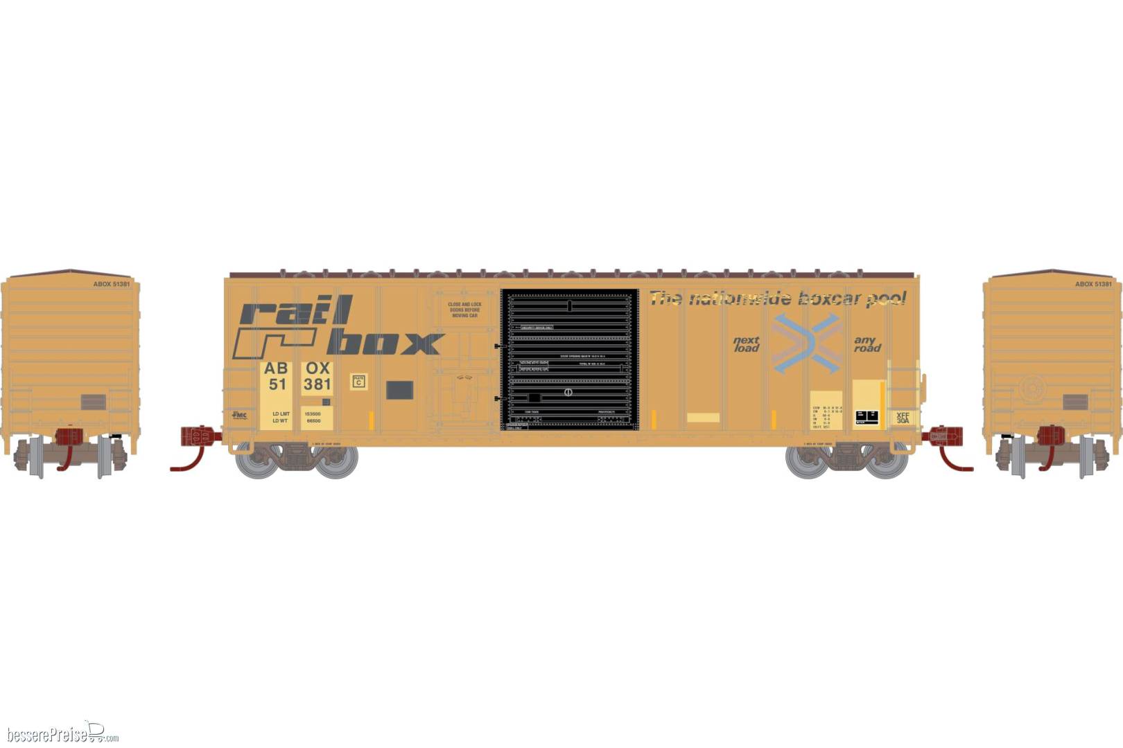 N ATH 50' FMC 5277 Combo Door Box Car Primed For Grime ABOX 'Early' #51381