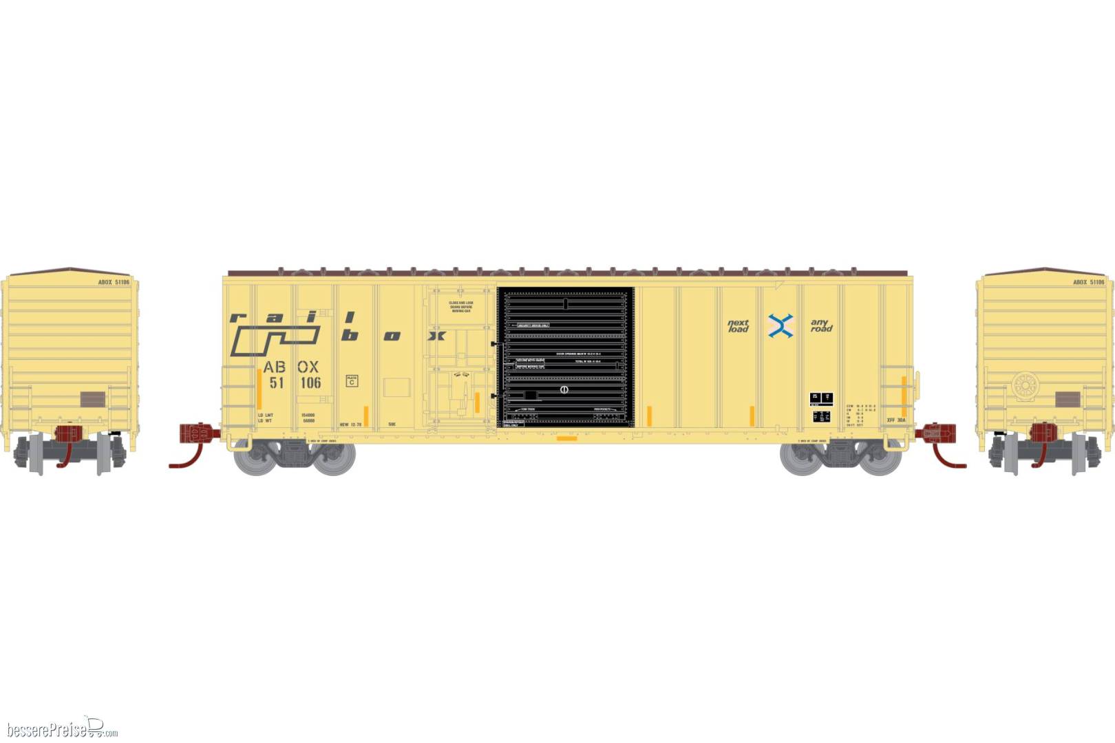 N ATH 50' FMC 5277 Combo Door Box Car Primed For Grime ABOX 'Late' #51106