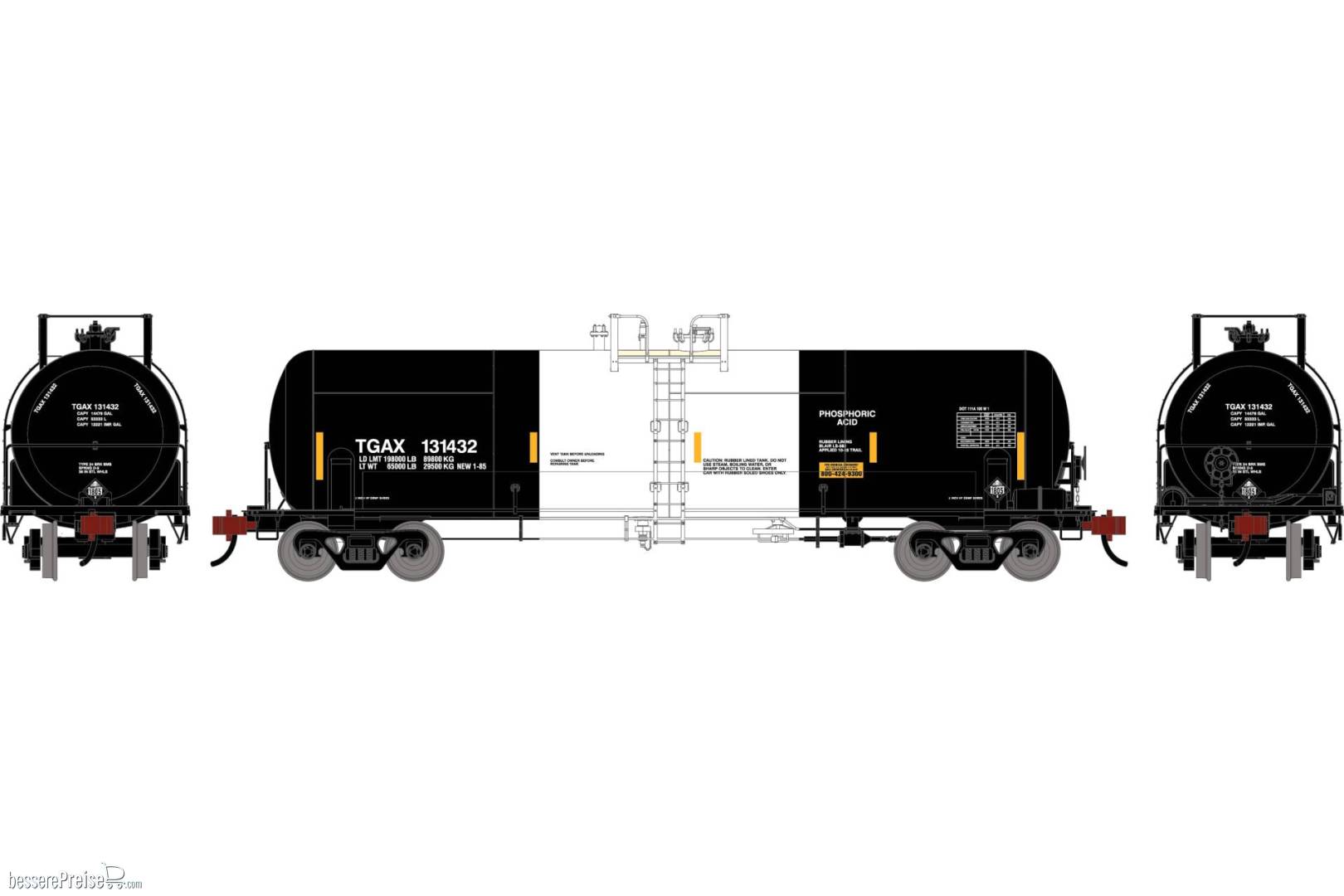 HO ATH RTC 20 900 Gallon Acid Tank Car TGAX #131432