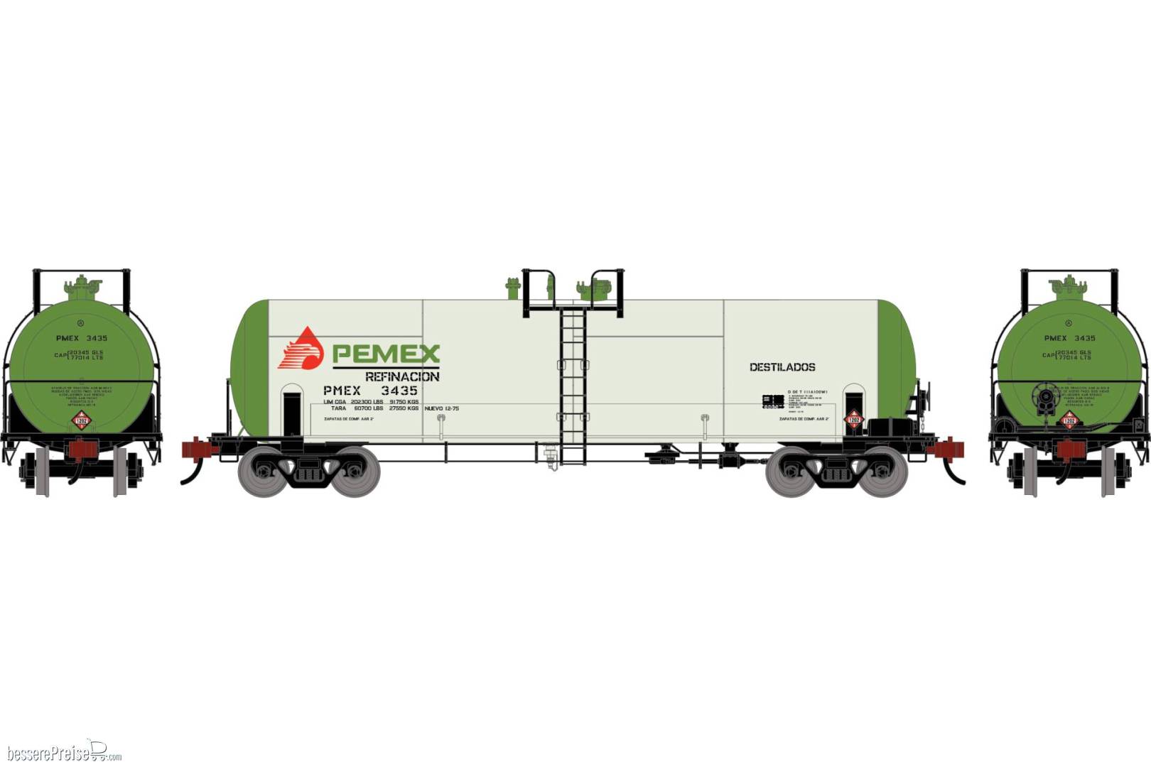 HO ATH RTC 20 900 Gallon Acid Tank Car PMEX #3435
