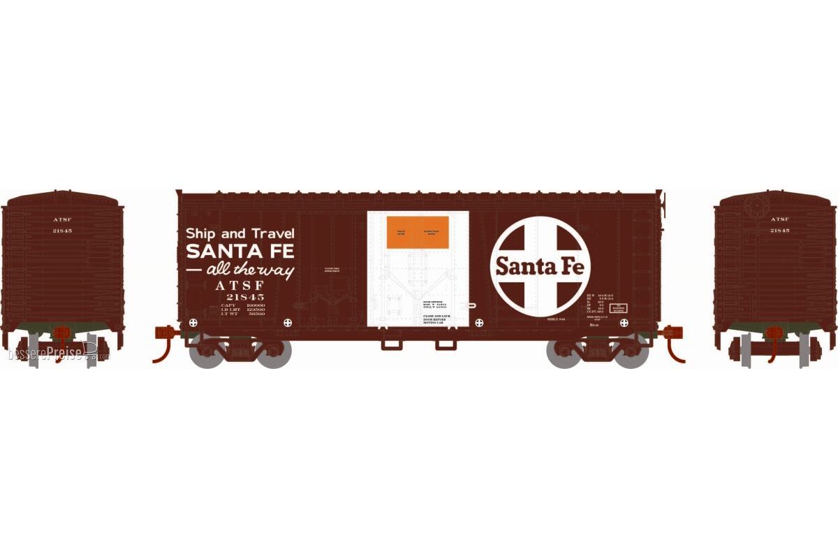 HO RND 40' Grain Loading Box Car ATSF #21845