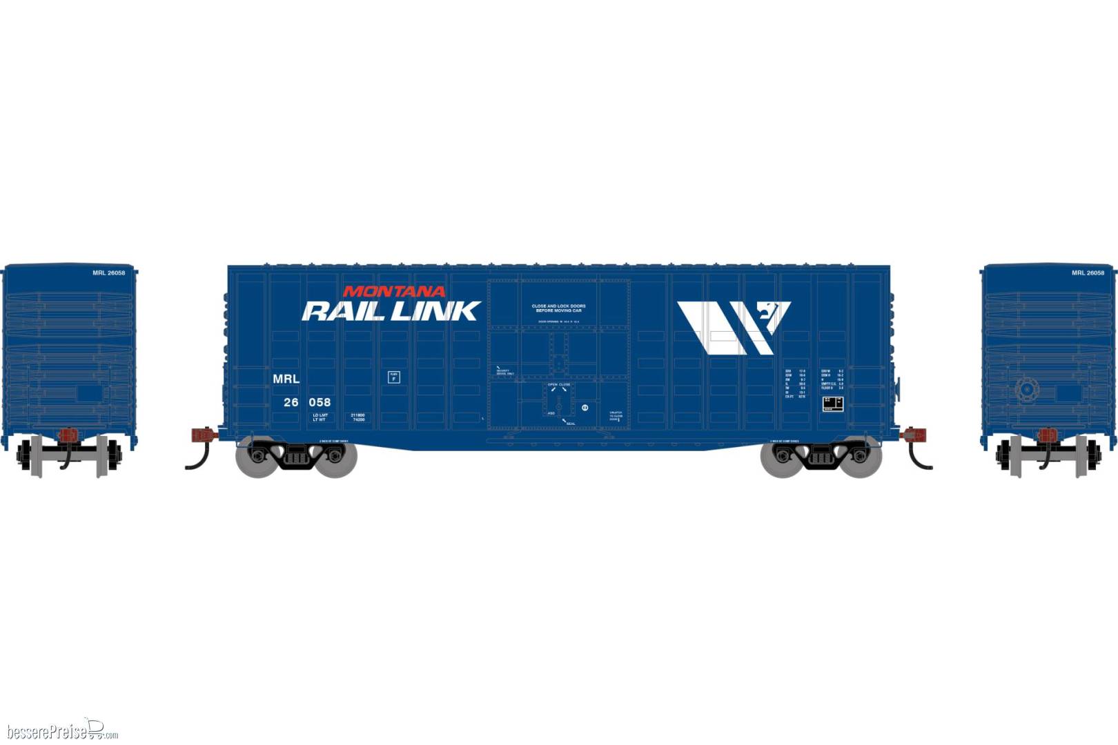 HO RND 50' Waffle High Cube Box Car MRL #26058