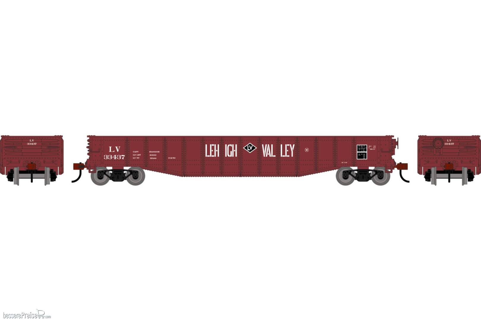 HO RND 50' Gondola LV #33437