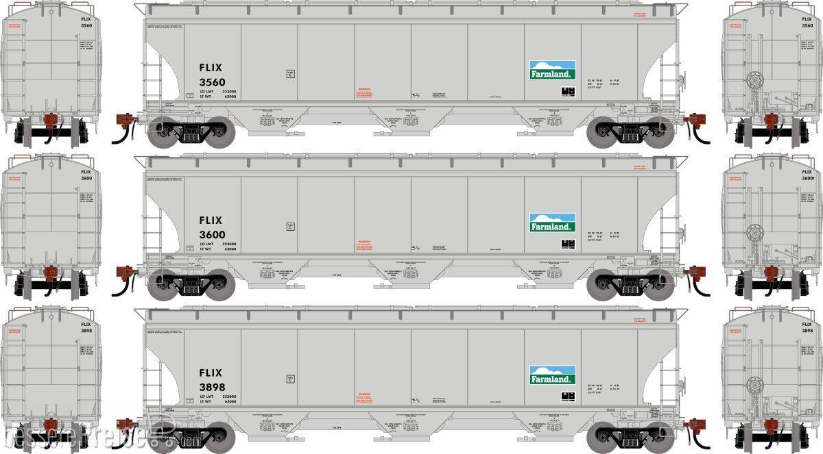 HO GEN Trinity 5161 Covered Hopper FLIX #3560/3600/3898 (3)