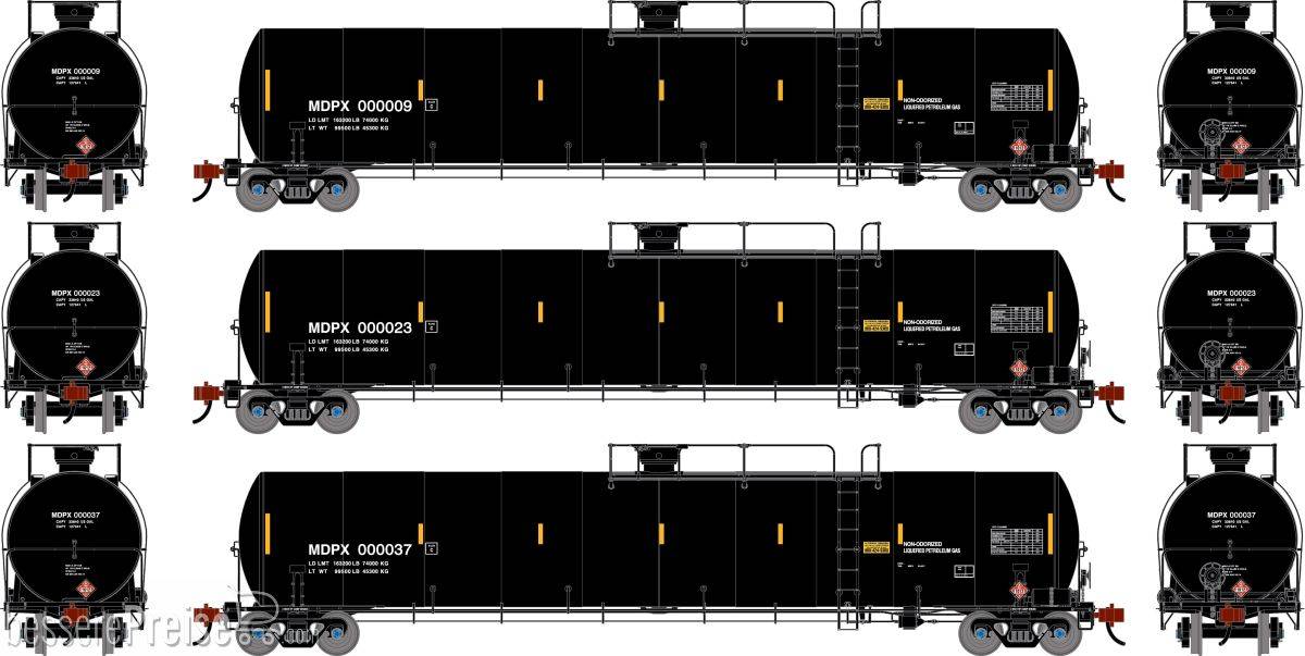 N GEN UTC 33K LPG Tank Car MDPX #000009/000023/000037 (3)