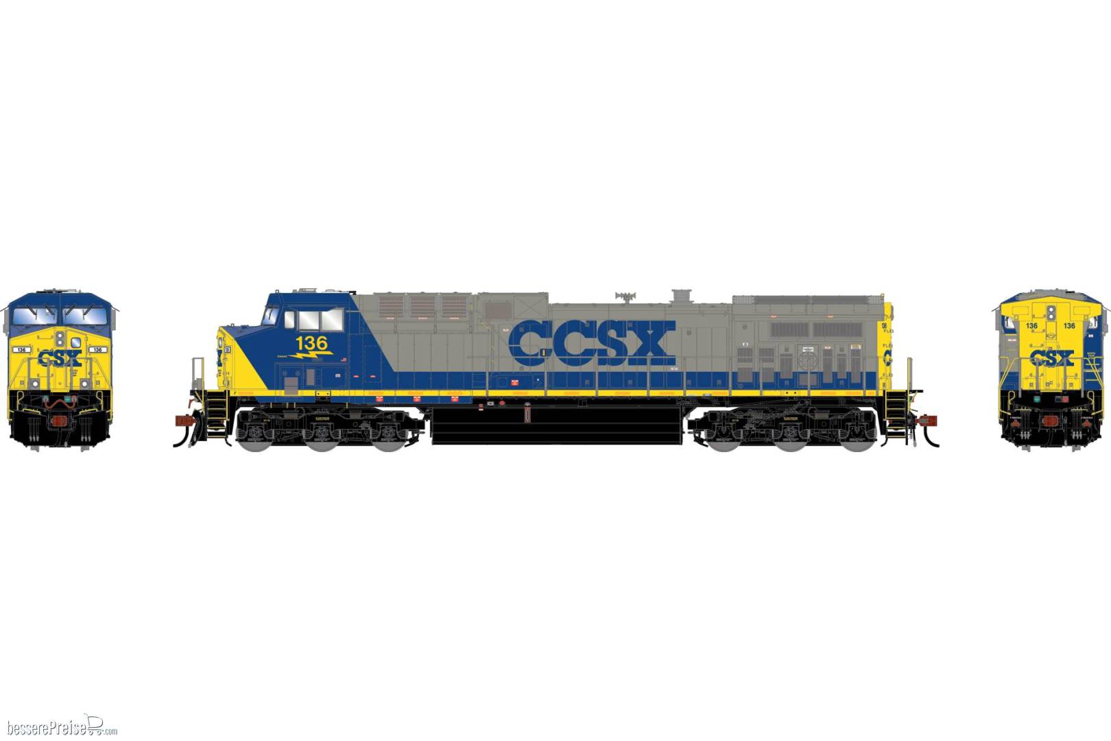 HO GEN AC4400CW Locomotive w/DCC & Sound CSXT 'CCSX/CSXX Replacement Panels' #136