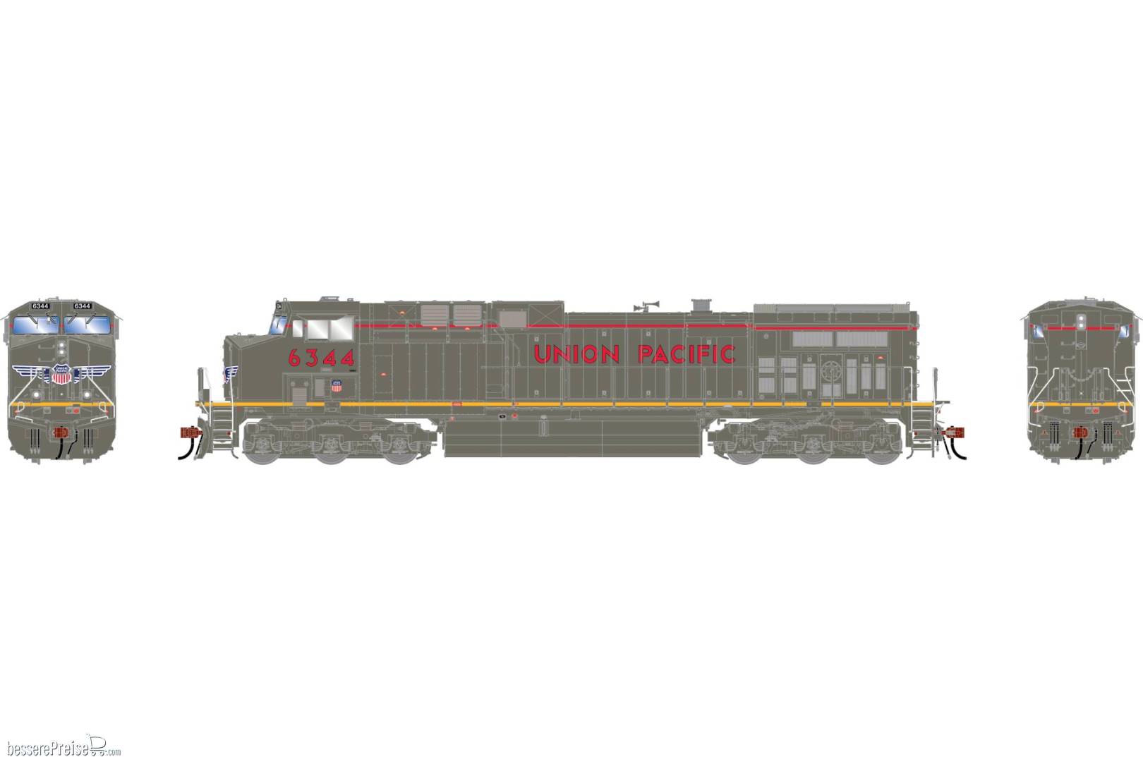 HO GEN AC4400CW Locomotive w/DCC & Sound UP 'Grey Ghost' #6344