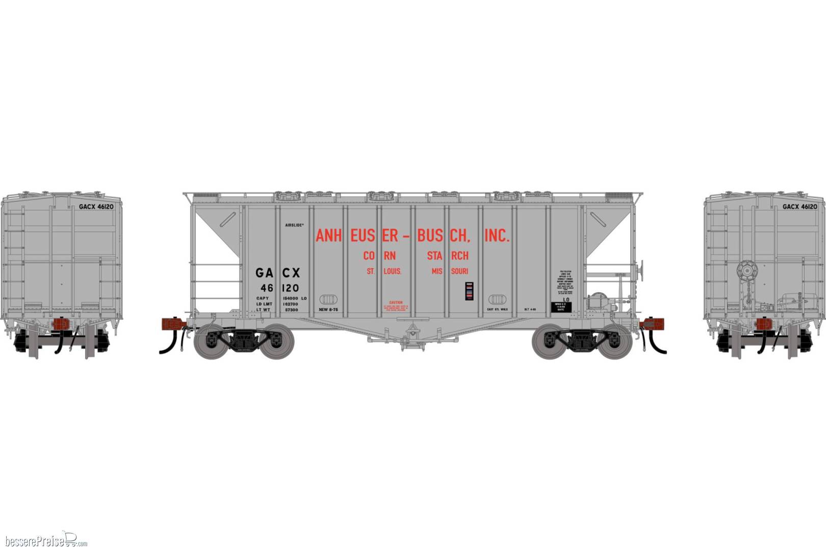 HO GEN GATC 2600 Airslide Covered Hopper Late GACX #46120