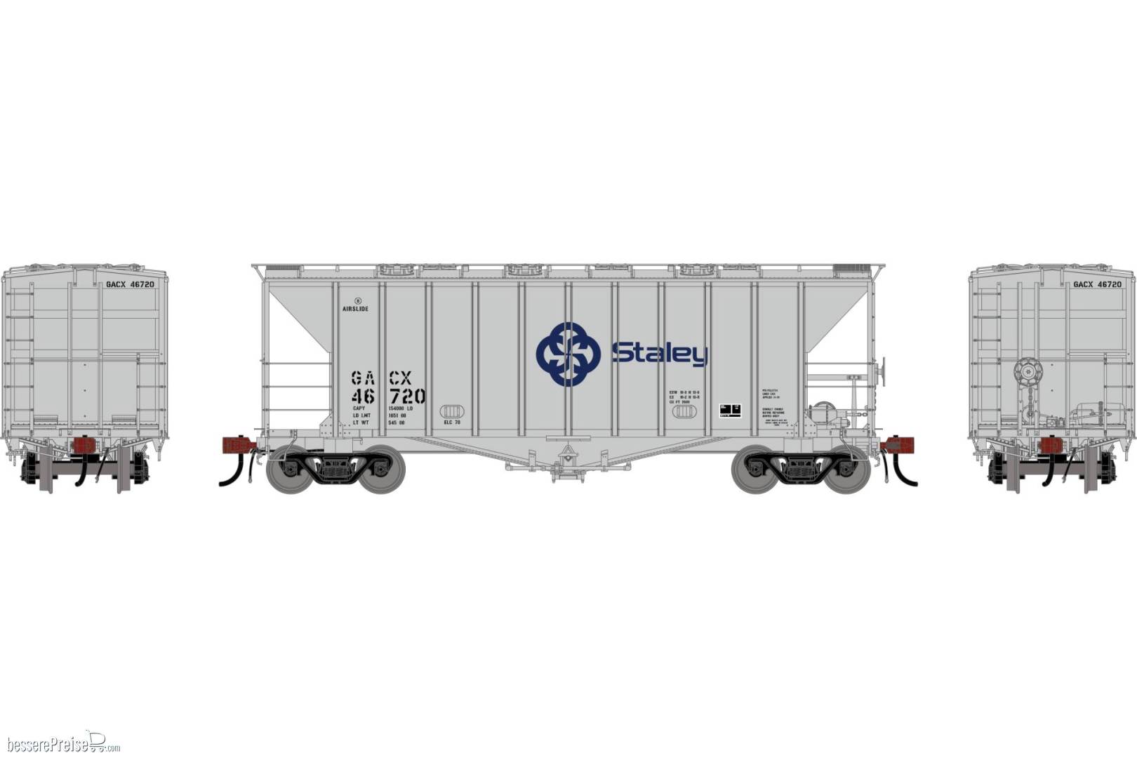 HO GEN GATC 2600 Airslide Covered Hopper Late GACX 'Staley' #46720