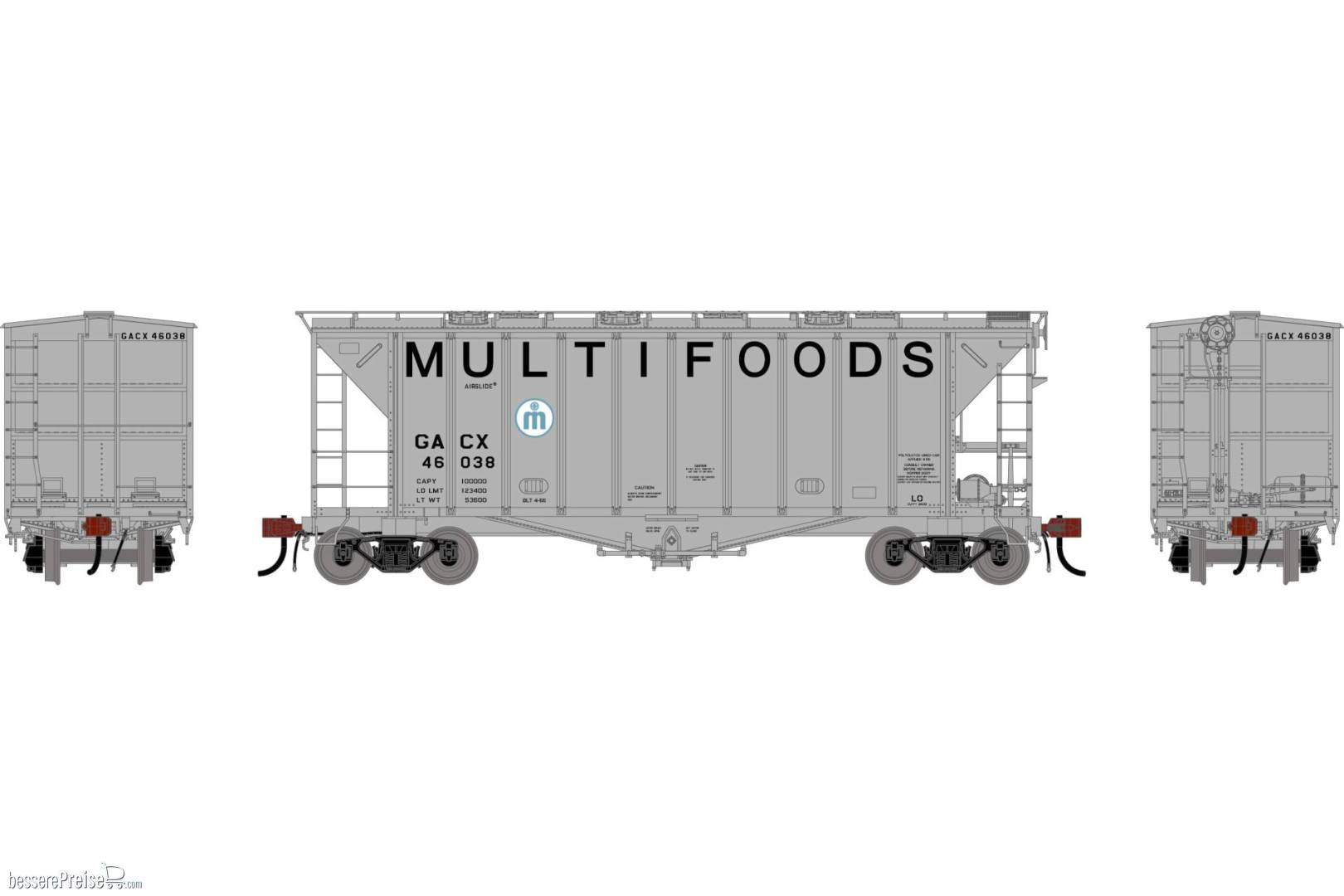 HO GEN GATC 2600 Airslide Covered Hopper Intermediate GACX 'Multifoods' #46038