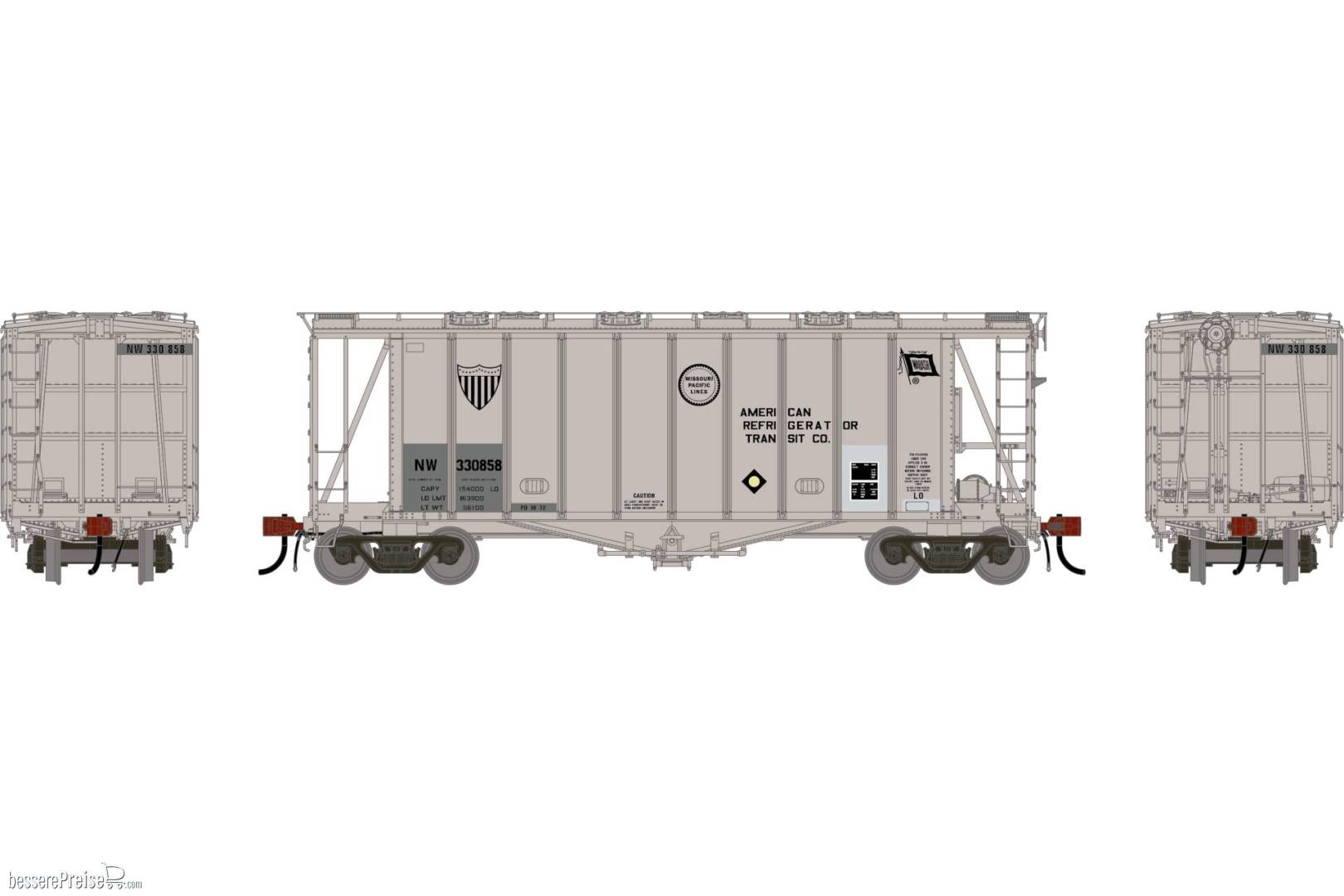 HO GEN GATC 2600 Airslide Covered Hopper Early Primed For Grime NW 'ART' #333858