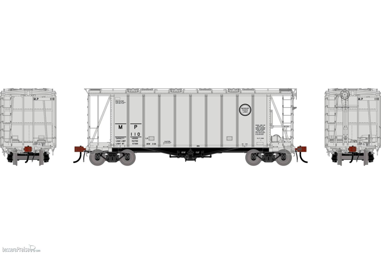 HO GEN GATC 2600 Airslide Covered Hopper Early MP #110
