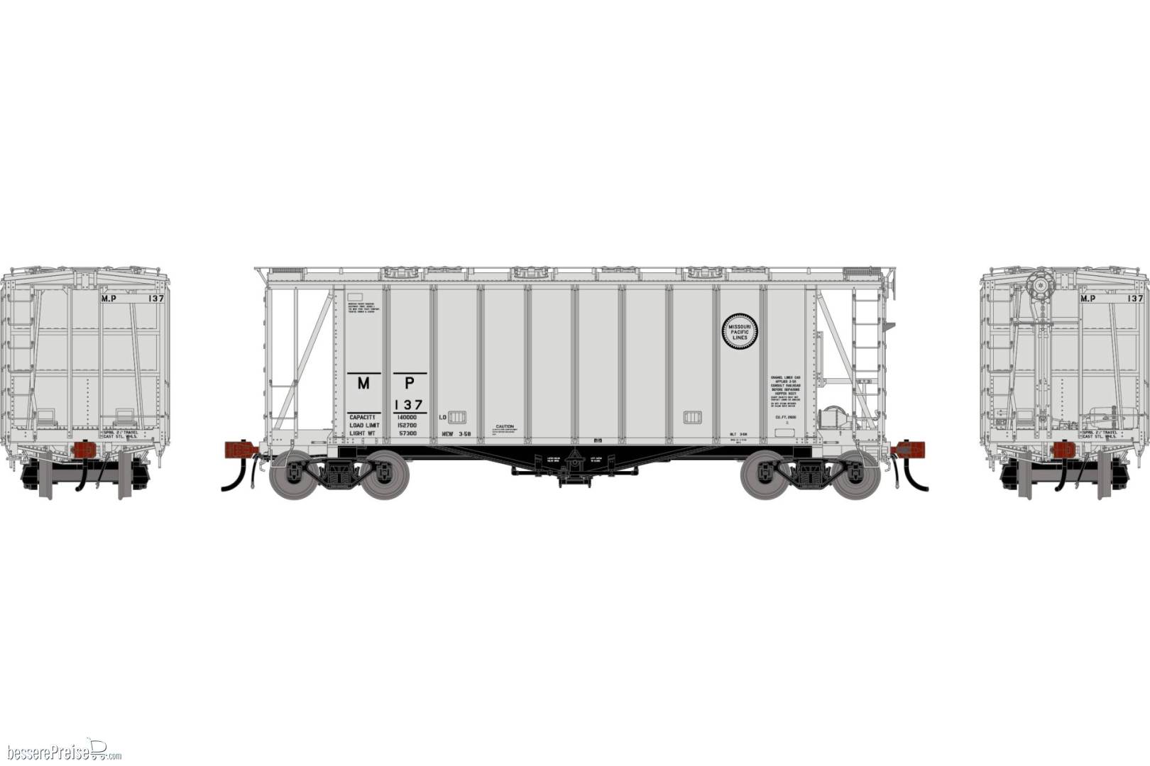 HO GEN GATC 2600 Airslide Covered Hopper Early MP #137