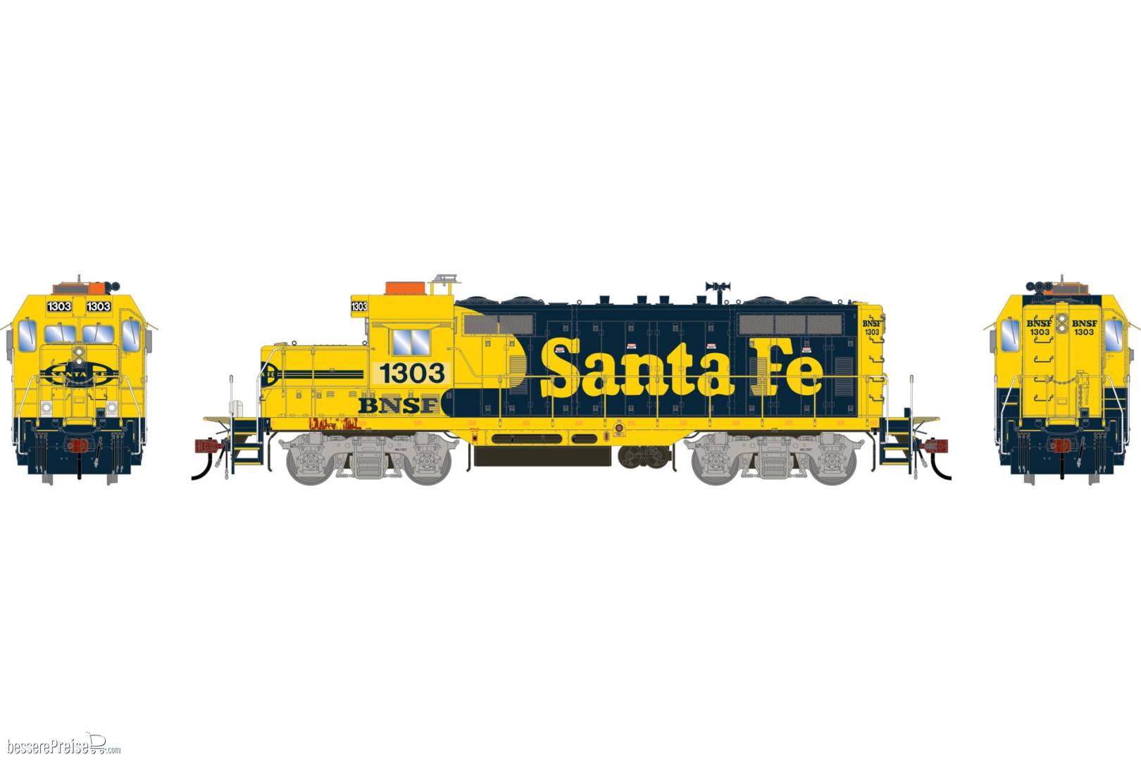 HO GEN GP7u Locomotive Primed For Grime BNSF 'Patched ATSF' #1303
