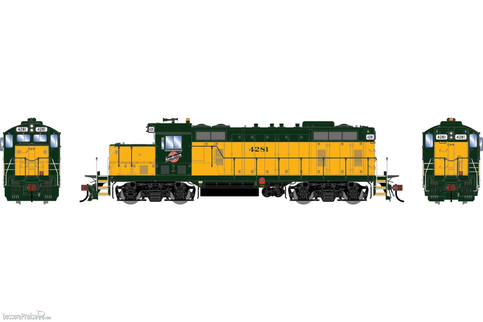 HO GEN GP7R Locomotive CNW #4281
