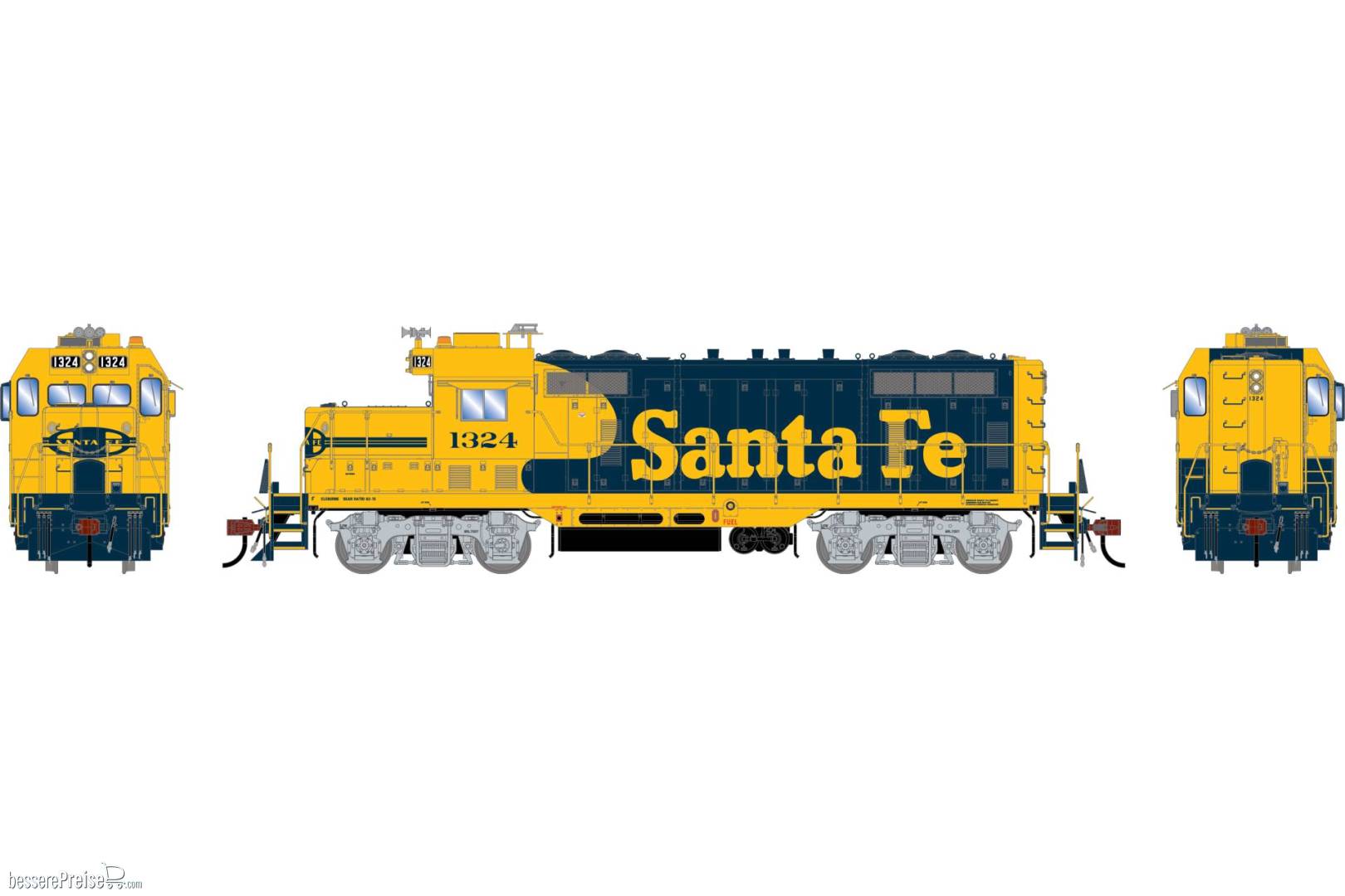HO GEN GP7u Locomotive w/DCC & Sound ATSF #1324