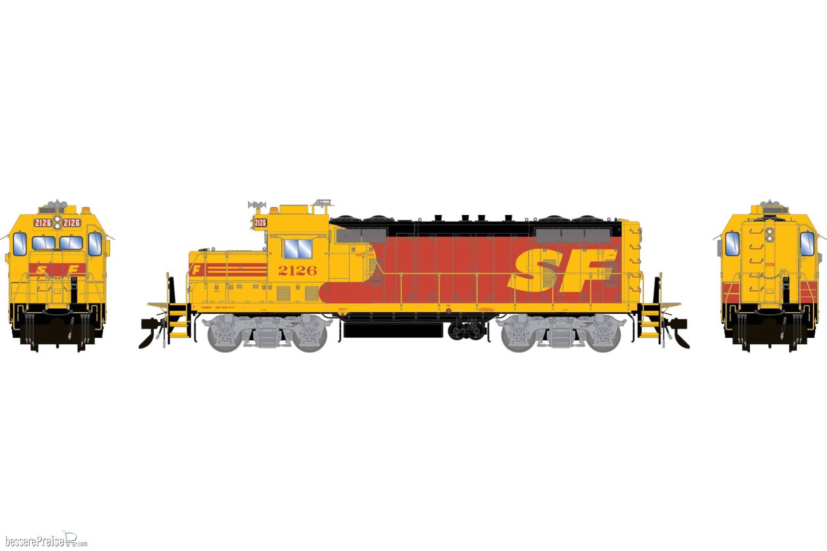 HO GEN GP7u Locomotive w/DCC & Sound ATSF 'Kodachrome' #2126