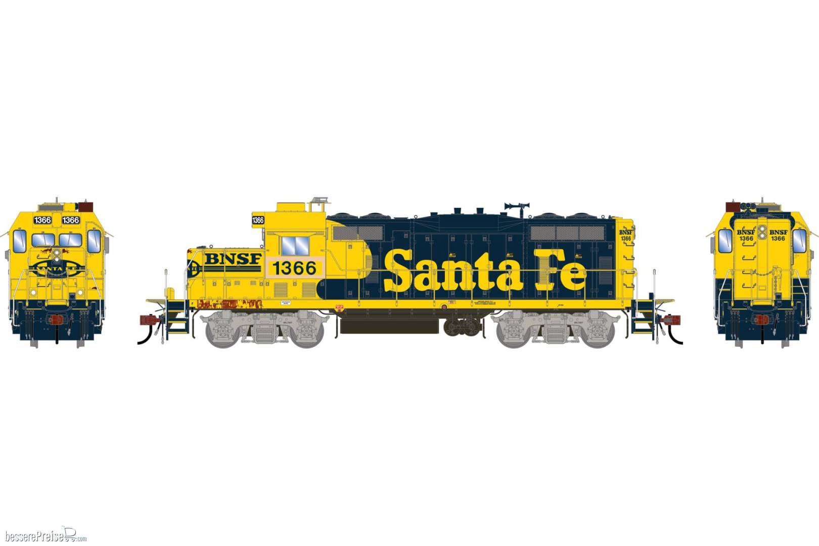 HO GEN GP7u Locomotive w/DCC & Sound Primed For Grime BNSF 'Patched ATSF' #1366