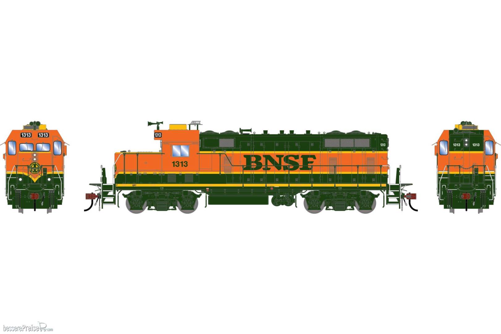 HO GEN GP7u Locomotive w/DCC & Sound BNSF 'H1' #1313