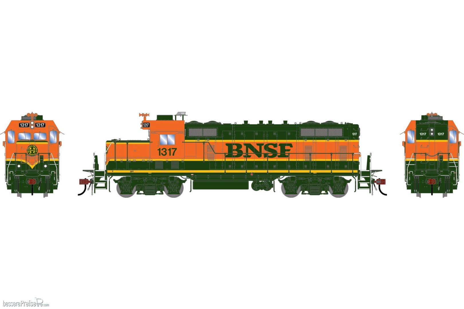HO GEN GP7u Locomotive w/DCC & Sound BNSF 'H1' #1317