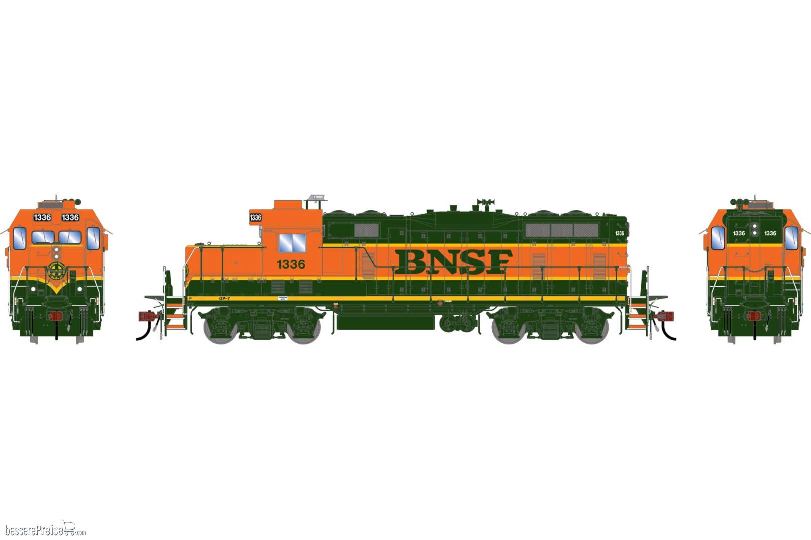 HO GEN GP7u Locomotive w/DCC & Sound BNSF 'H1' #1336