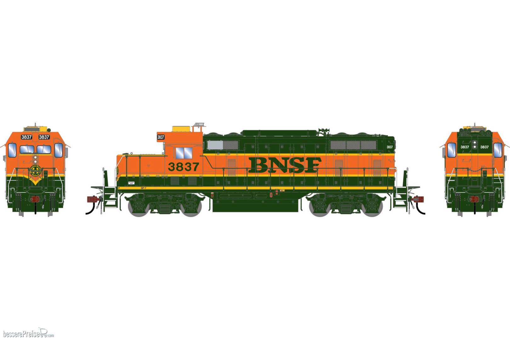 HO GEN GP7u Locomotive w/DCC & Sound BNSF 'H1' #3837