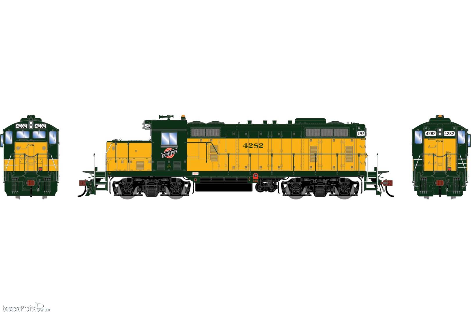 HO GEN GP7R Locomotive w/DCC & Sound CNW #4282