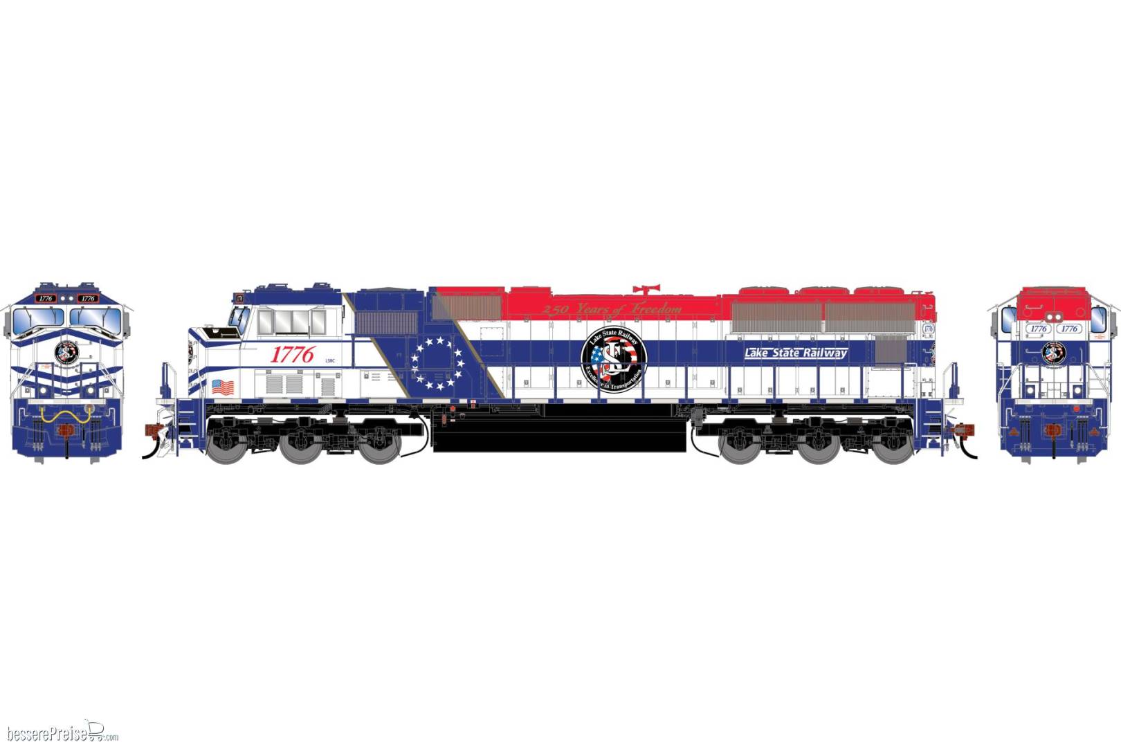 HO GEN SD70M Locomotive w/DCC & Sound LSRC '250 Years of Freedom' #1776