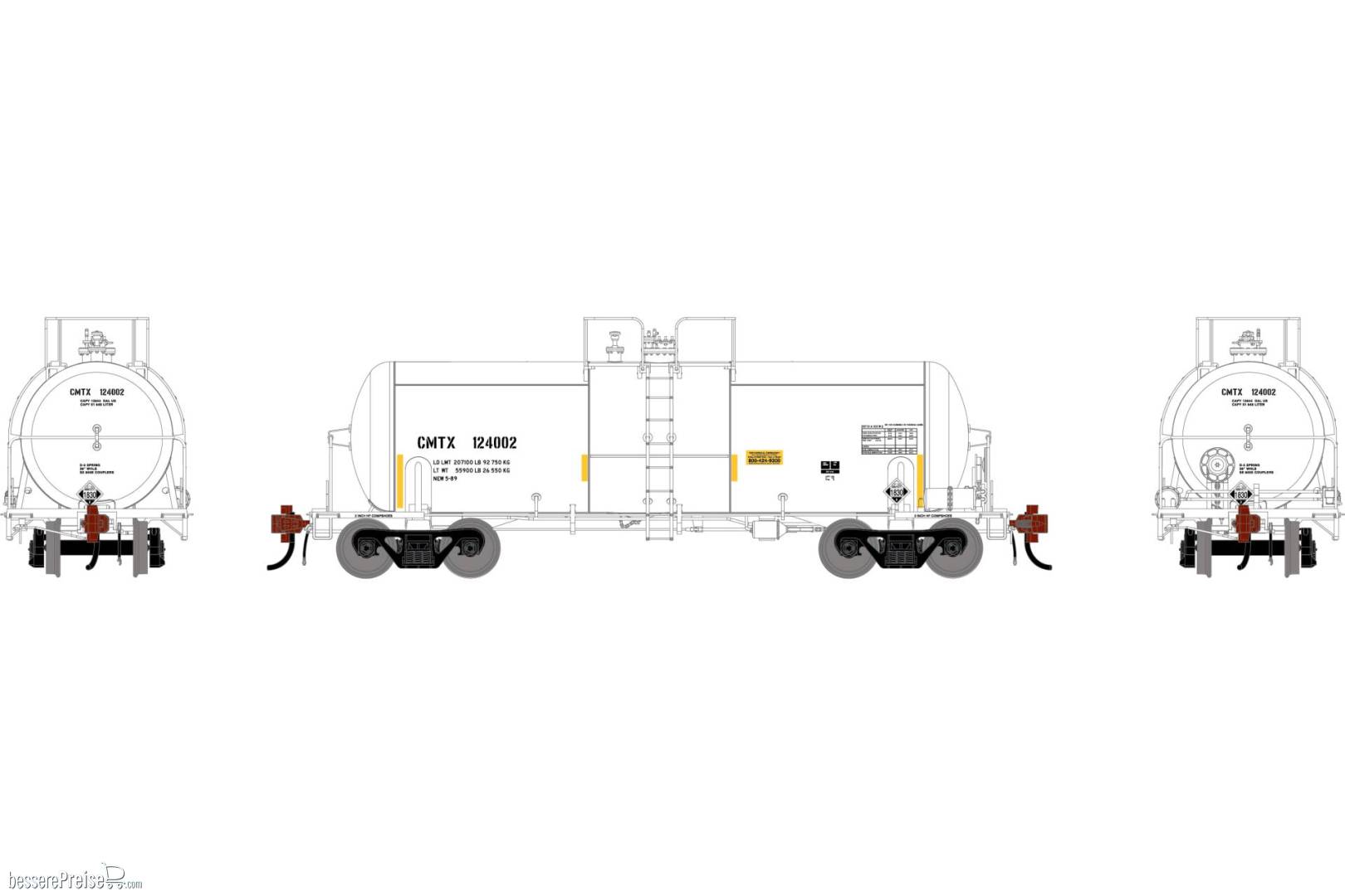 HO GEN UTC 13K Gallon Acid Tank Car CMTX #124002
