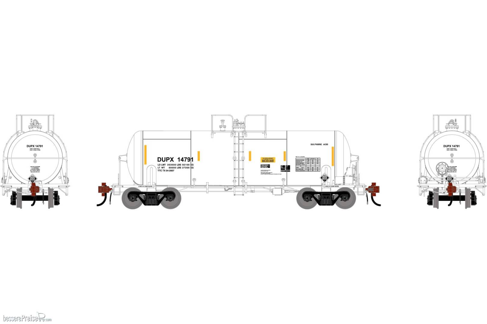 HO GEN UTC 13K Gallon Acid Tank Car DUPX #14791
