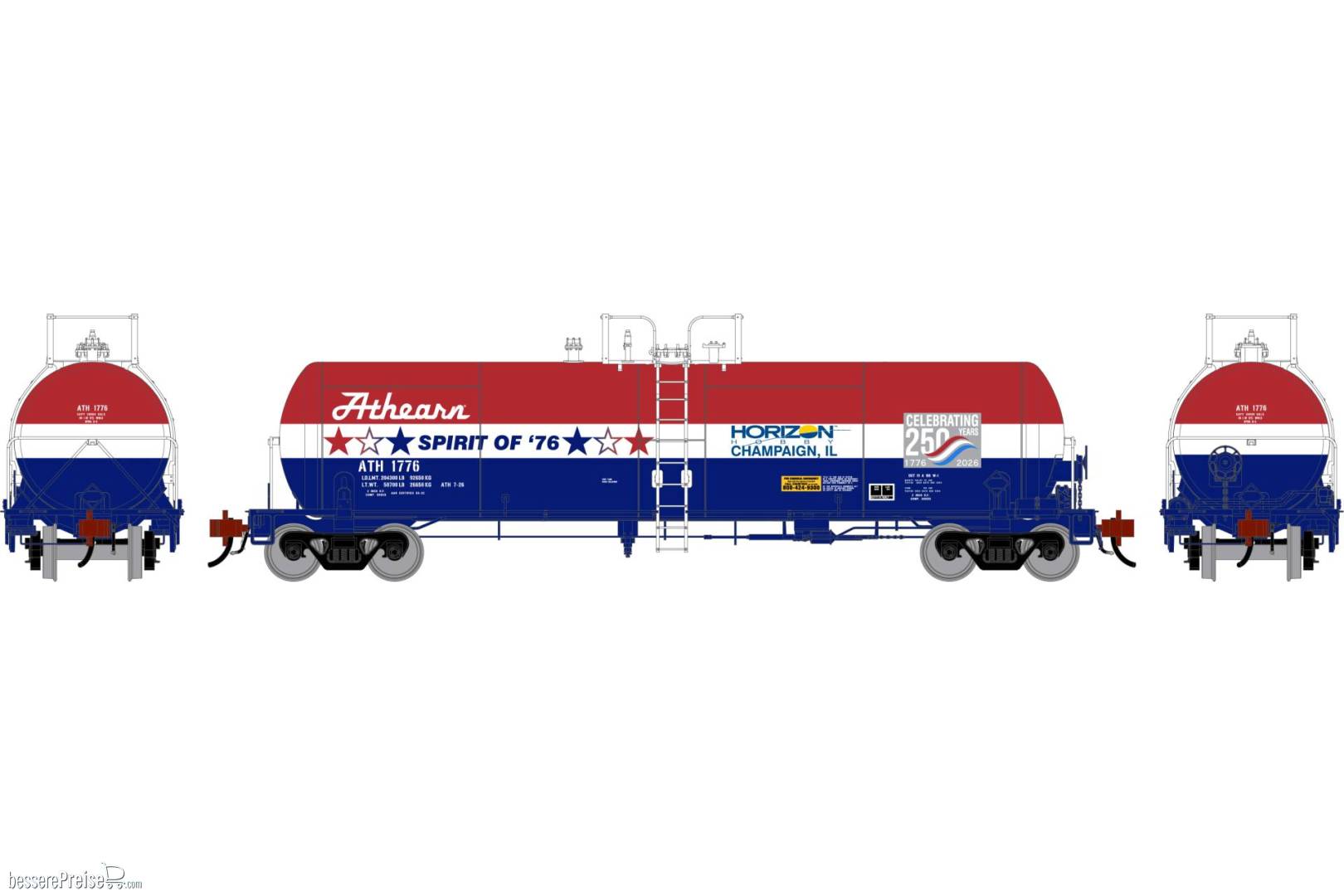 HO GEN GATC 20K Gallon Tank Car ATH '250th Anniversary' #1776