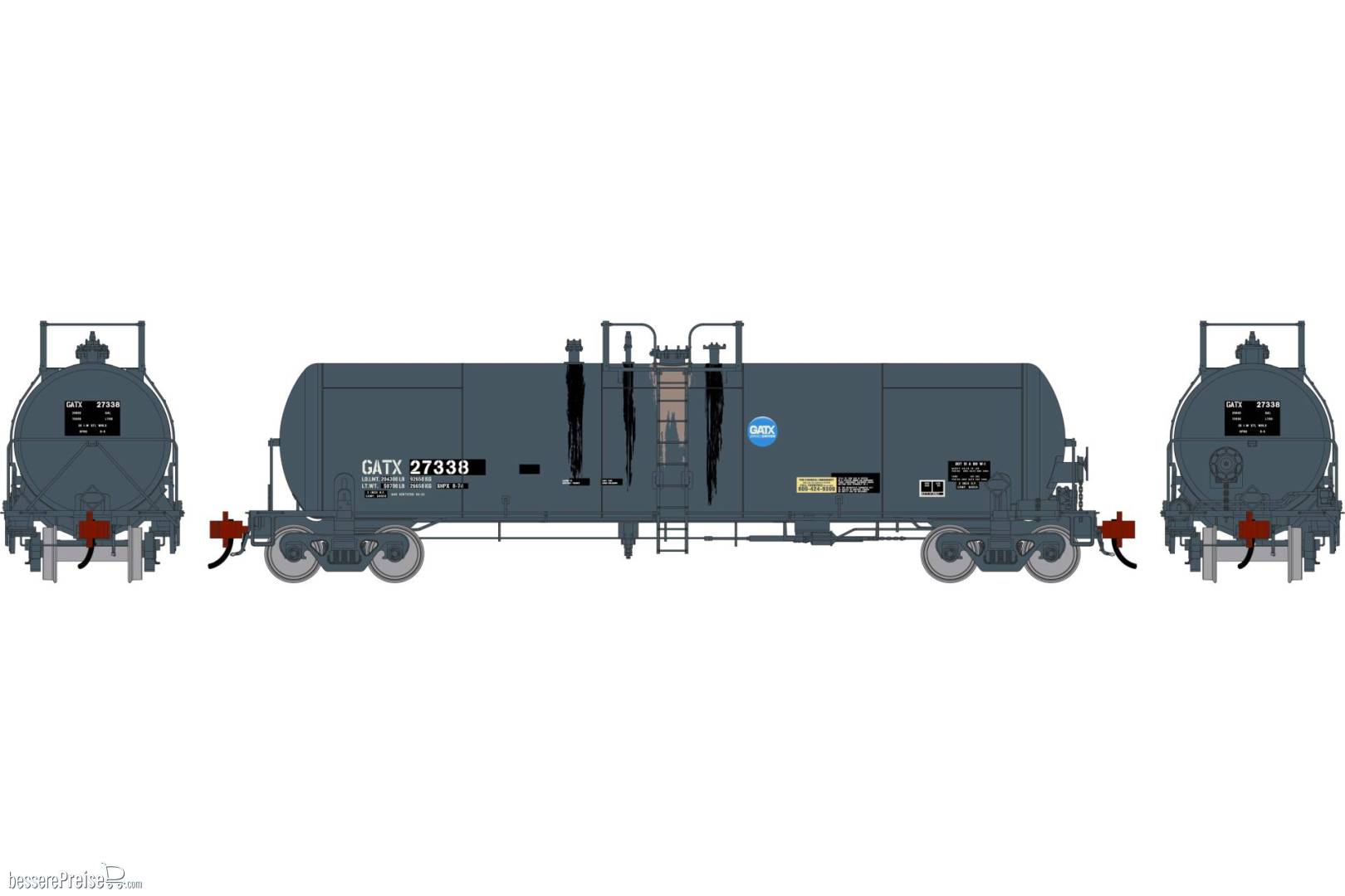 HO GEN GATC 20K Gallon Tank Car PFG GATX 'Black Service Driven' #27338