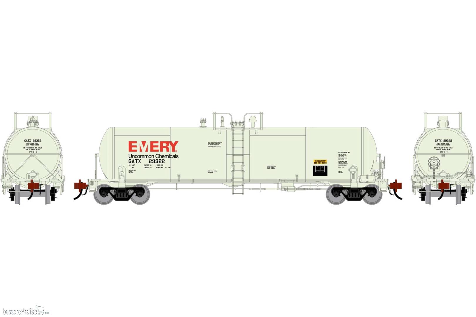 HO GEN GATC 20K Gallon Tank Car GATX 'Emery' #29322