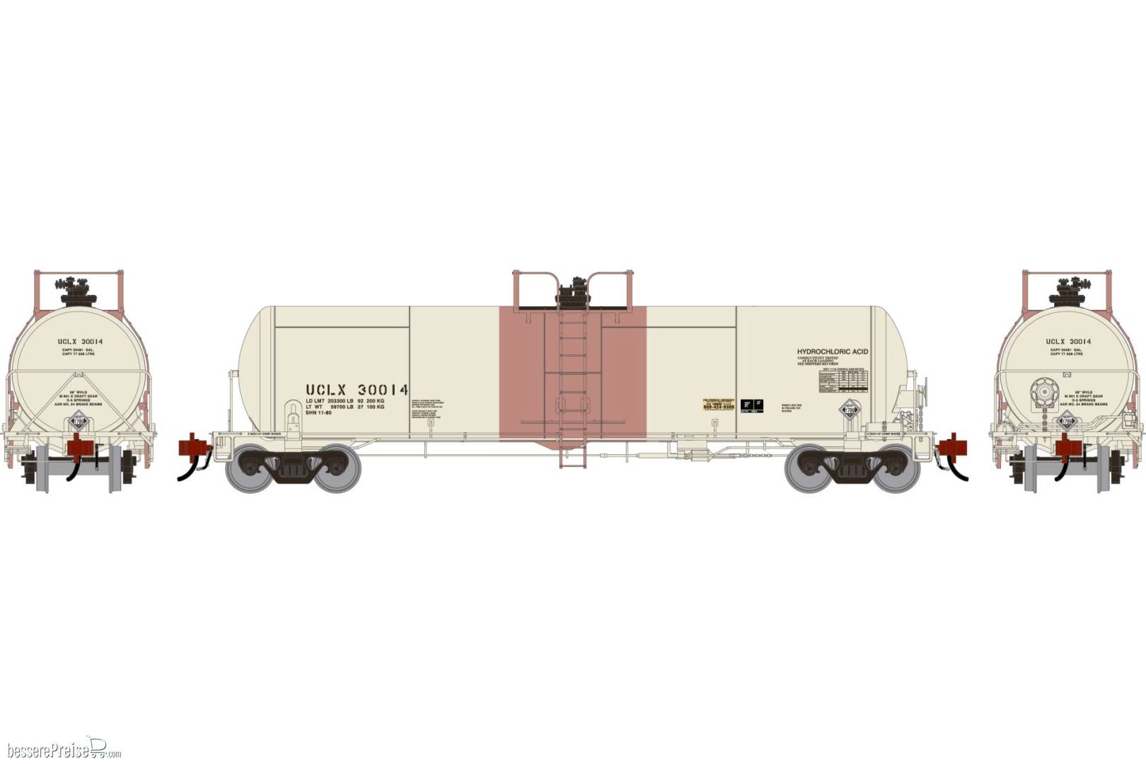 HO GEN GATC 20K Gallon Tank Car Primed For Grime UCLX #30014