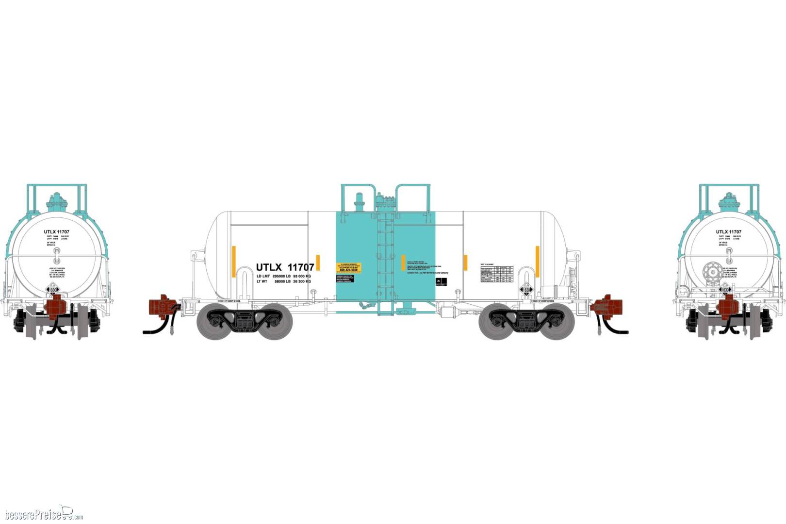 N GEN UTC 13K Gallon Acid Tank Car UTLX #11707