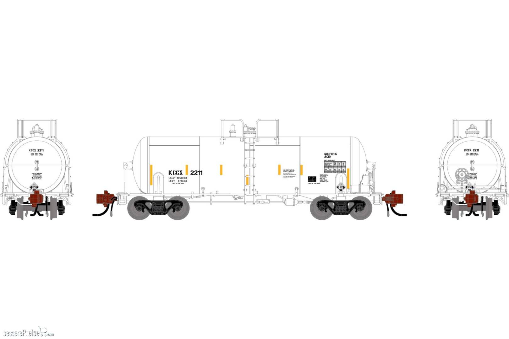 N GEN UTC 13K Gallon Acid Tank Car KCCX #2211
