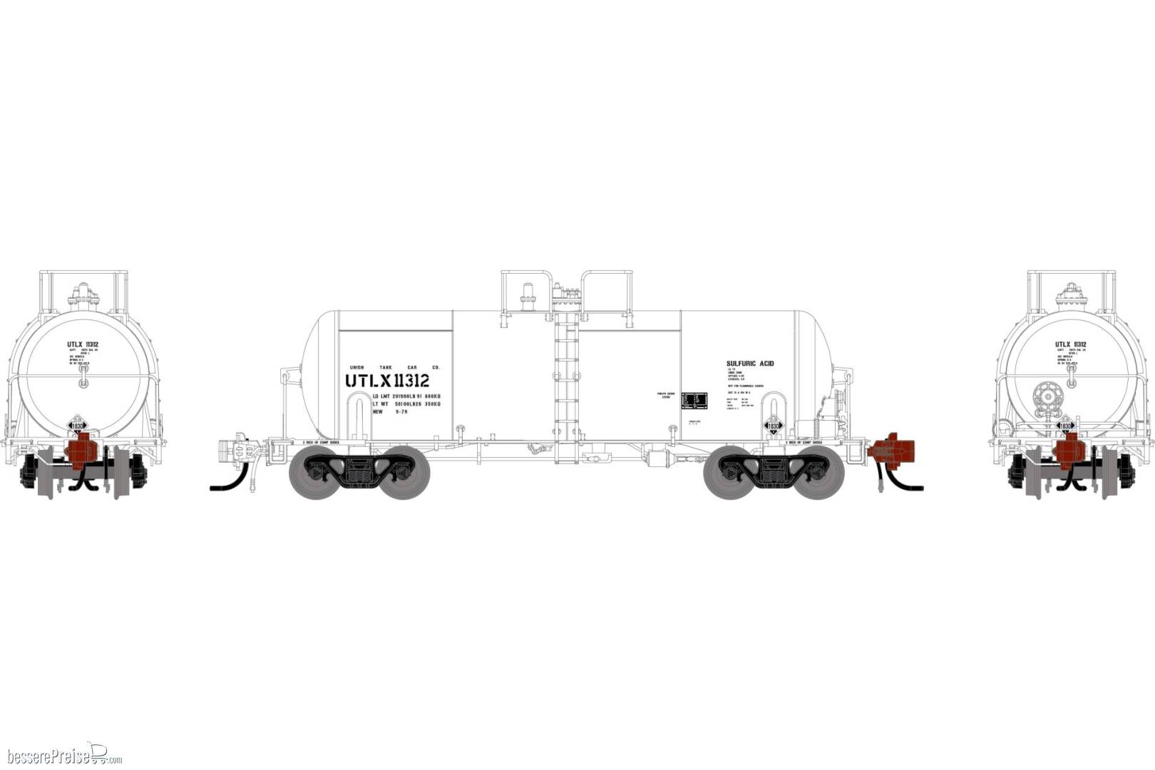 N GEN UTC 13K Gallon Acid Tank Car UTLX #11312