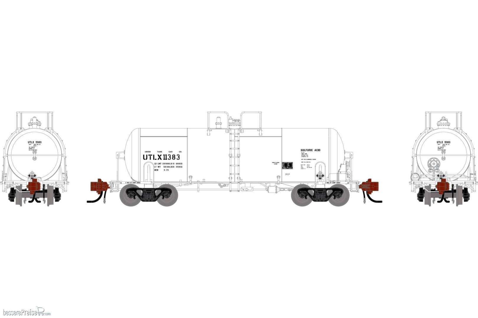 N GEN UTC 13K Gallon Acid Tank Car UTLX #11383