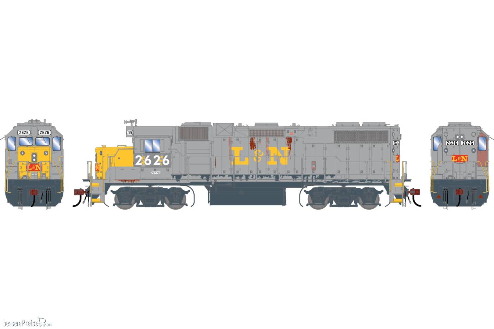 HO GEN GP38-2 Locomotive Primed For Grime CSXT 'Ex-LN Patched' #2626