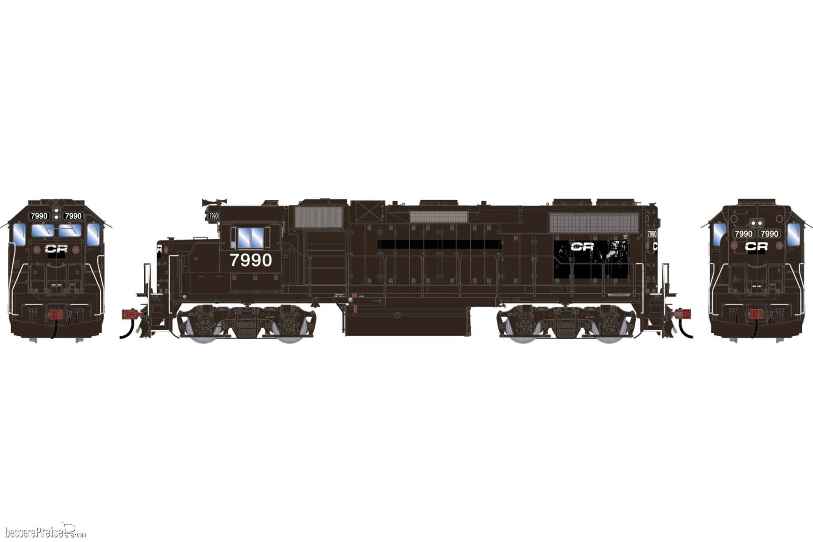 HO GEN GP38-2 Locomotive w/DCC & Sound Primed For Grime CR 'Ex-PC Patched' #7990