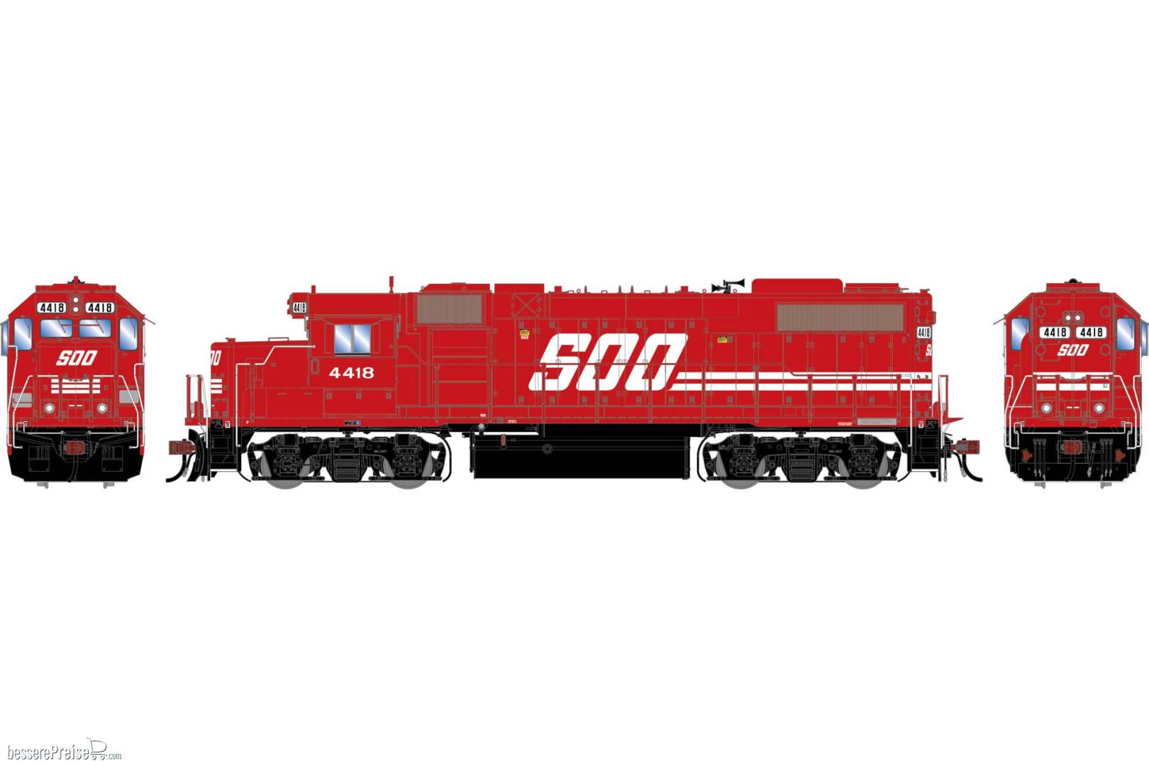HO GEN GP38-2 Locomotive w/DCC & Sound SOO #4418