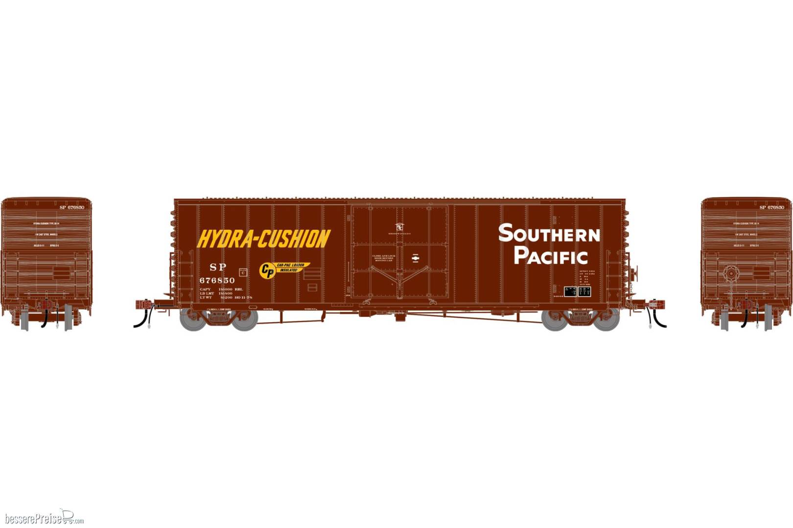 HO GEN 50' PC&F Box Car w/10'6 Plug Door SP 'Houston Shops 1978' #676850