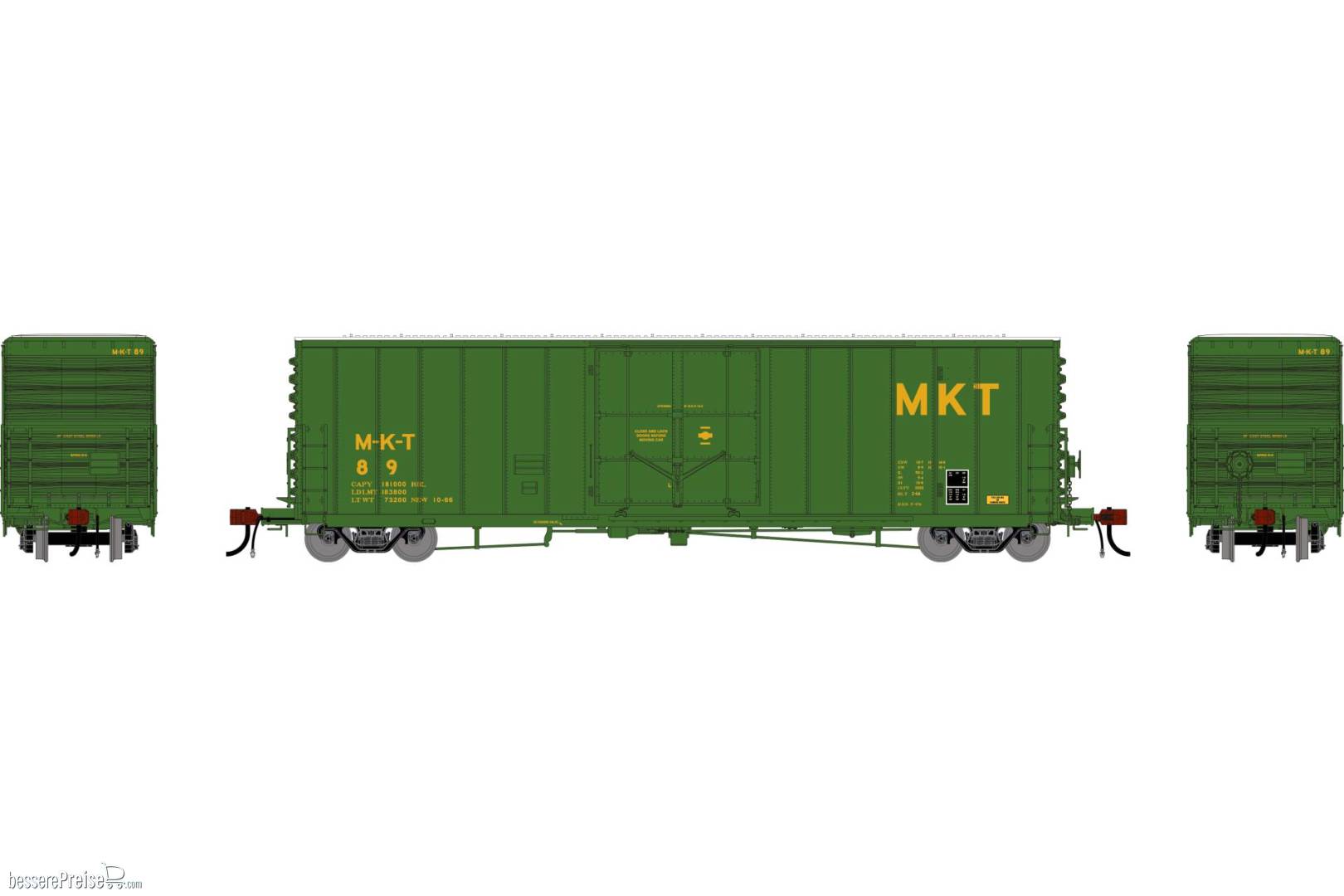 HO GEN 50' PC&F Box Car w/10'6 Plug Door Legendary Liveries MKT 'Whitman Green' #89