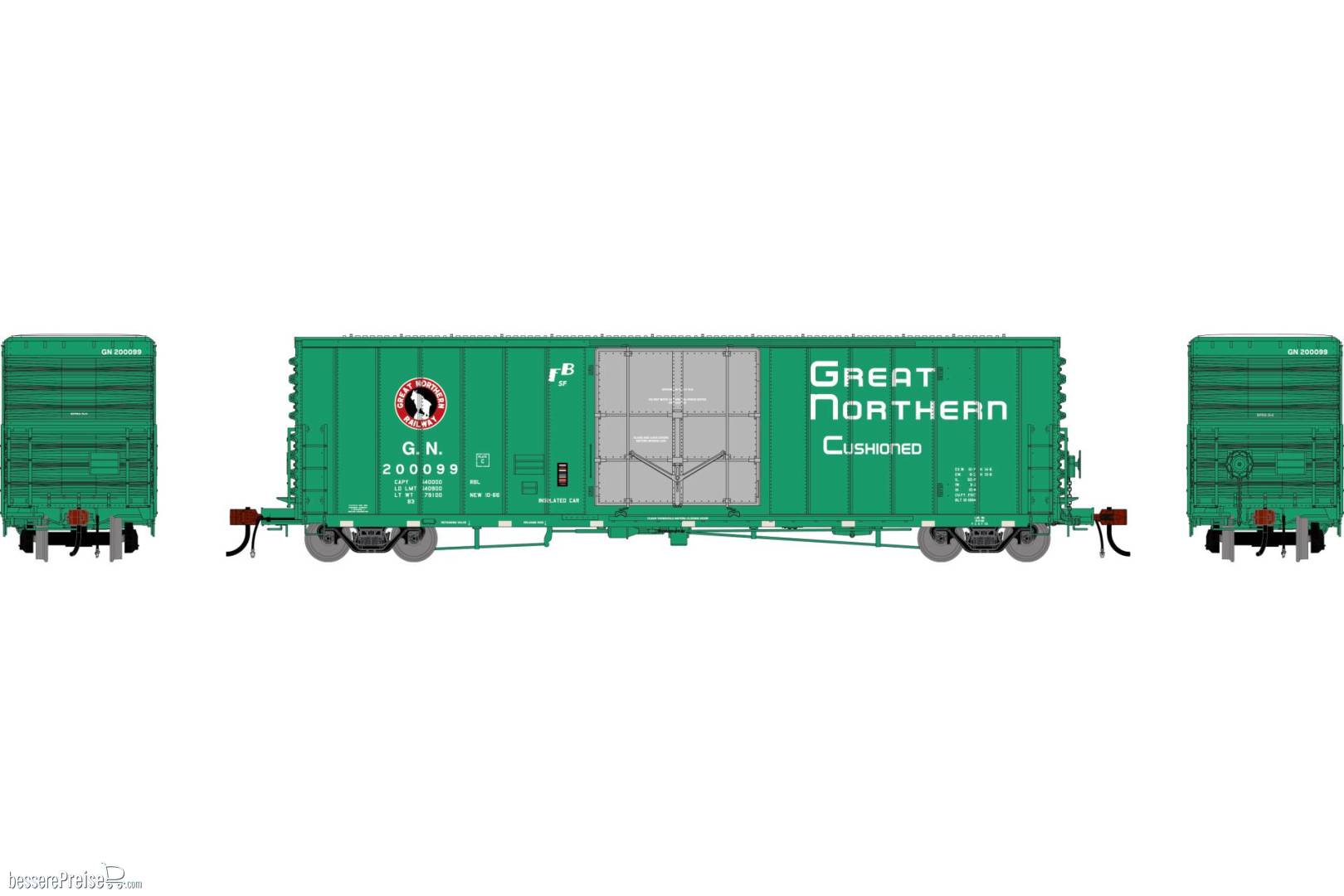 HO GEN 50' PC&F Box Car w/10'6 Plug Door GN 'Glacier Green' #200099