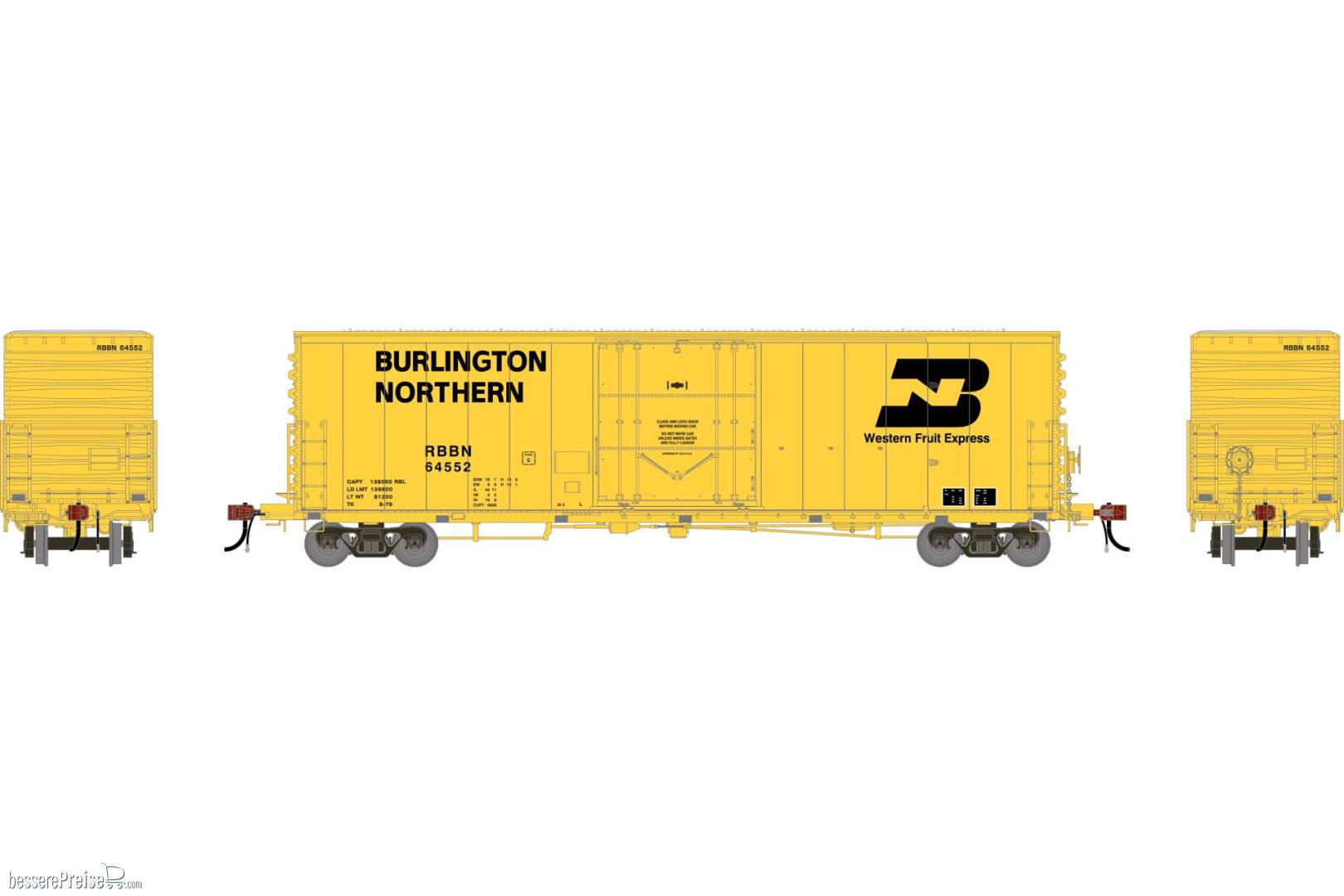 HO GEN 50' PC&F Box Car w/10'6 Plug Door RBBN #64552