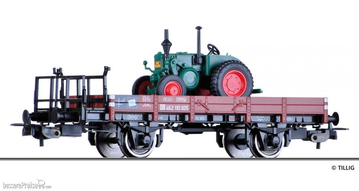 Tillig Niederbordwagen X05  DB,Lanz-Bulldog, Ep. III 76739 | Condition: Neu
