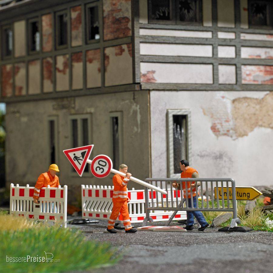 Busch H0 (1:87) 79900 - Action Set: Absperrungen aufstellen | Modellbahn | Modelleisenbahn