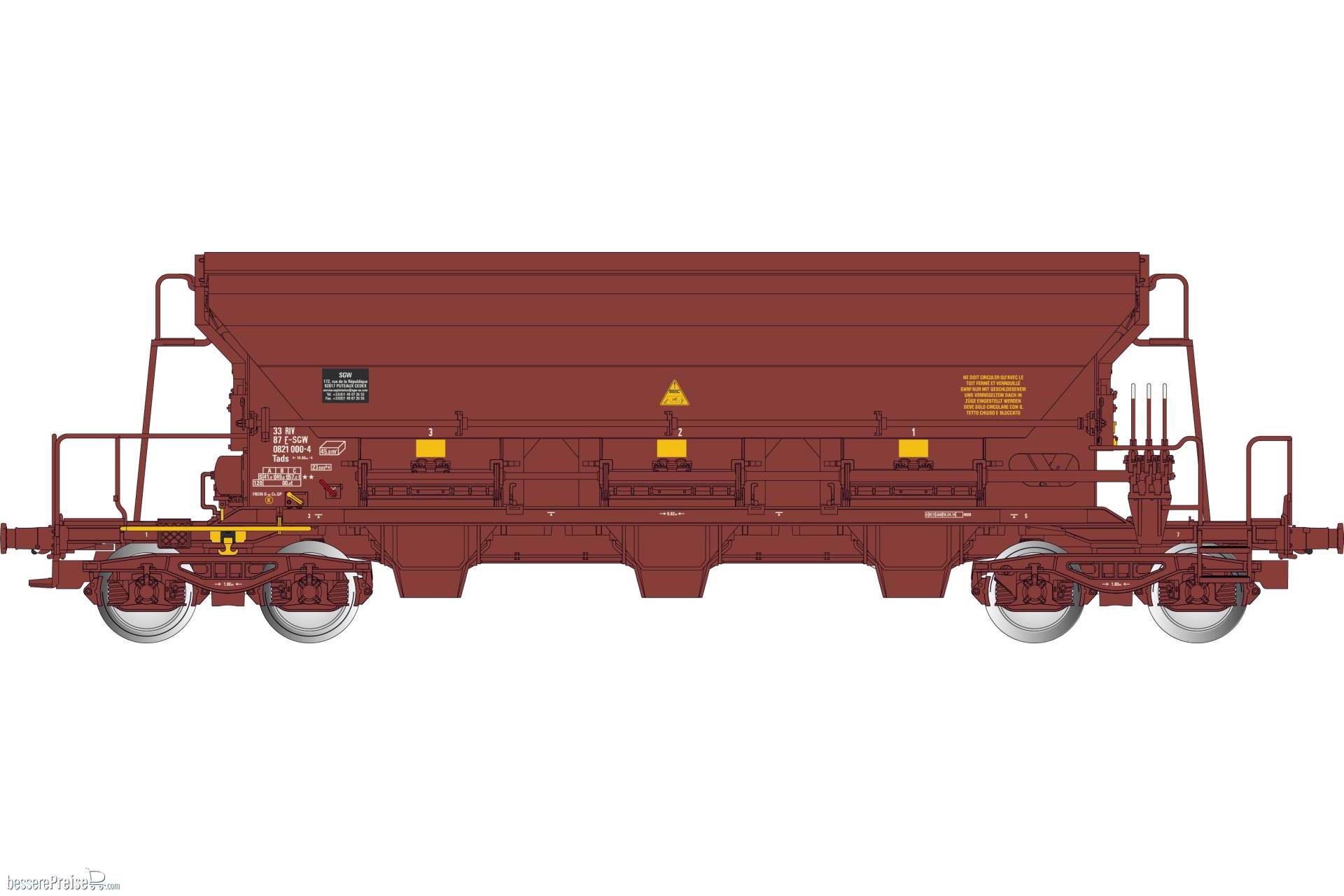 Selbstentladewagen Tads F-SGW der SNCF - Ep.VI - in brauner Farbgebung
