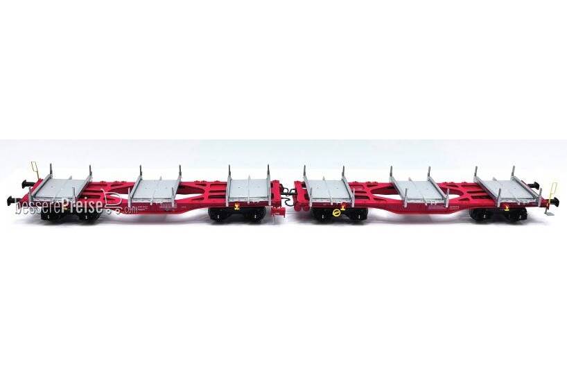 2-teiliges Set InnoWaggon in rot, mit 6 "SteelPallets" - Ep.VI